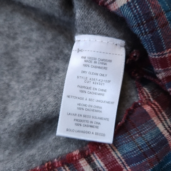 Joie Cashmere Twofer Pullover Plaid Sweater Size S - Picture 6 of 6